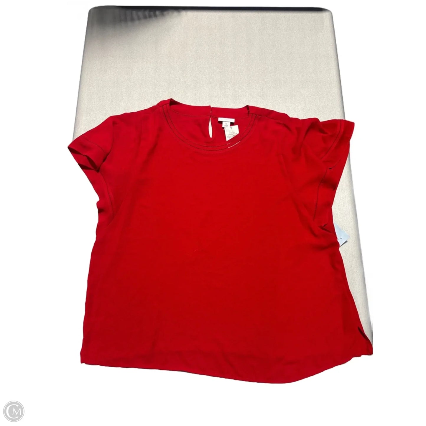 Blouse Short Sleeve By Liz Claiborne In Red, Size: Xl