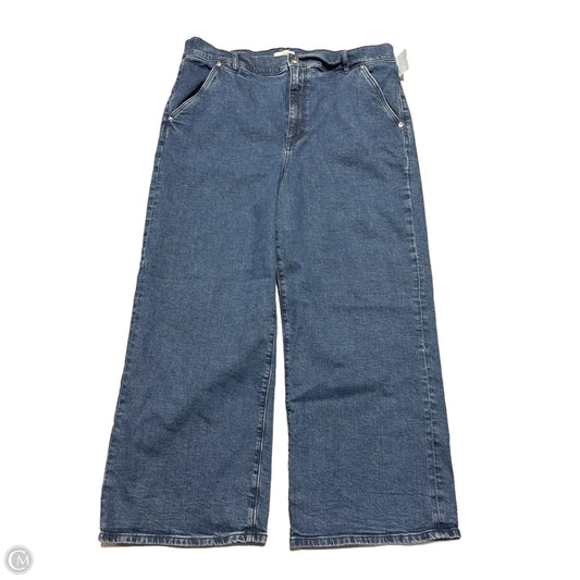 Jeans Wide Leg By Loft In Blue Denim, Size: 16