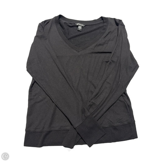 Athletic Top Long Sleeve Collar By Athleta In Black, Size: M