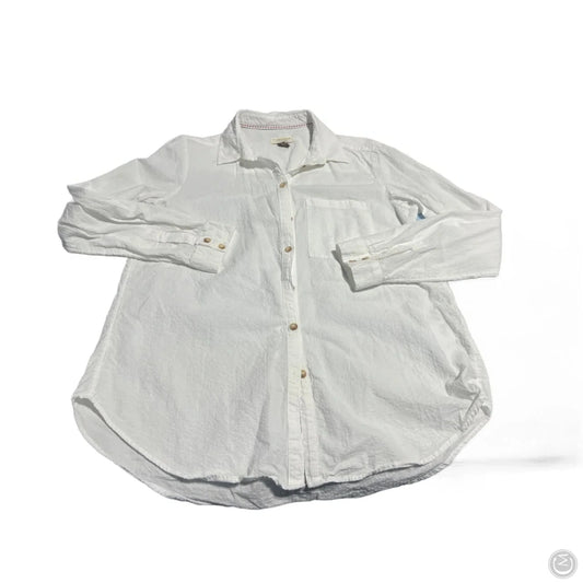 Top Long Sleeve By Anthropologie In White, Size: S