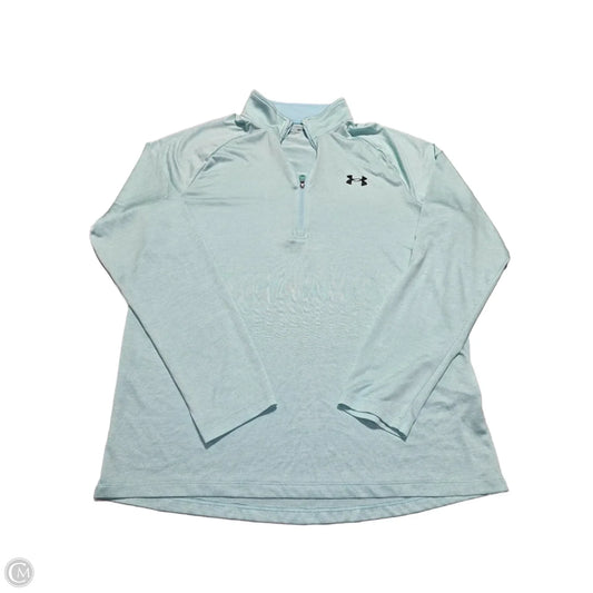 Athletic Top Long Sleeve Collar By Under Armour In Blue, Size: M