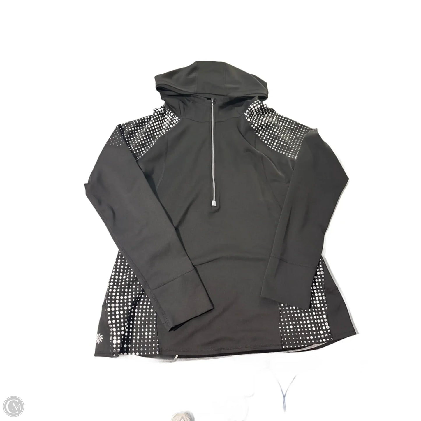 Athletic Top Long Sleeve Collar By Athleta In Black, Size: L