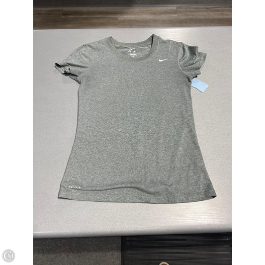 Athletic Top Short Sleeve By Nike In Grey, Size: Xs