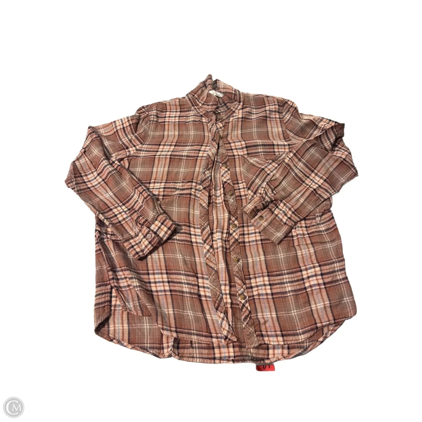 Top Long Sleeve By Be Cool In Brown, Size: L