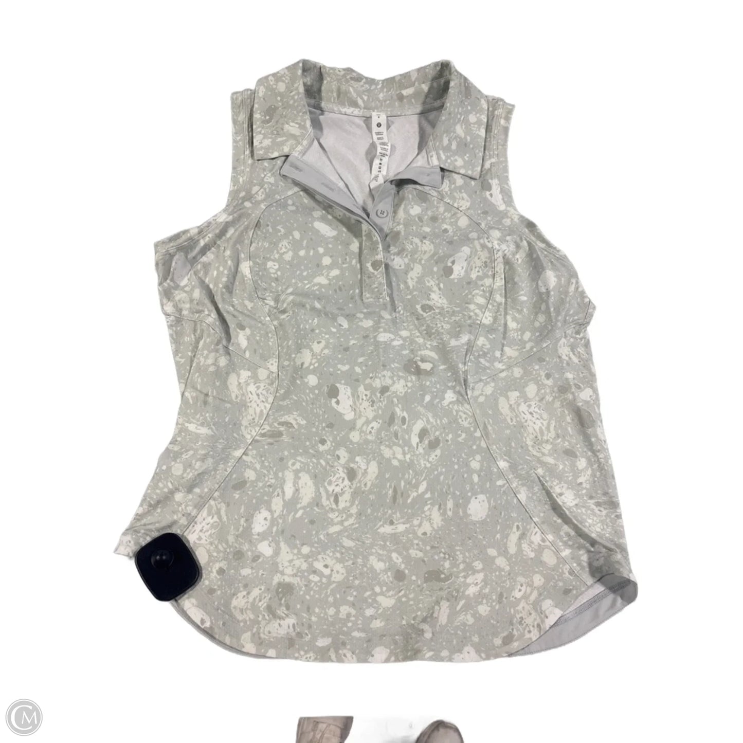 Athletic Tank Top By Lululemon In Grey & White, Size: M