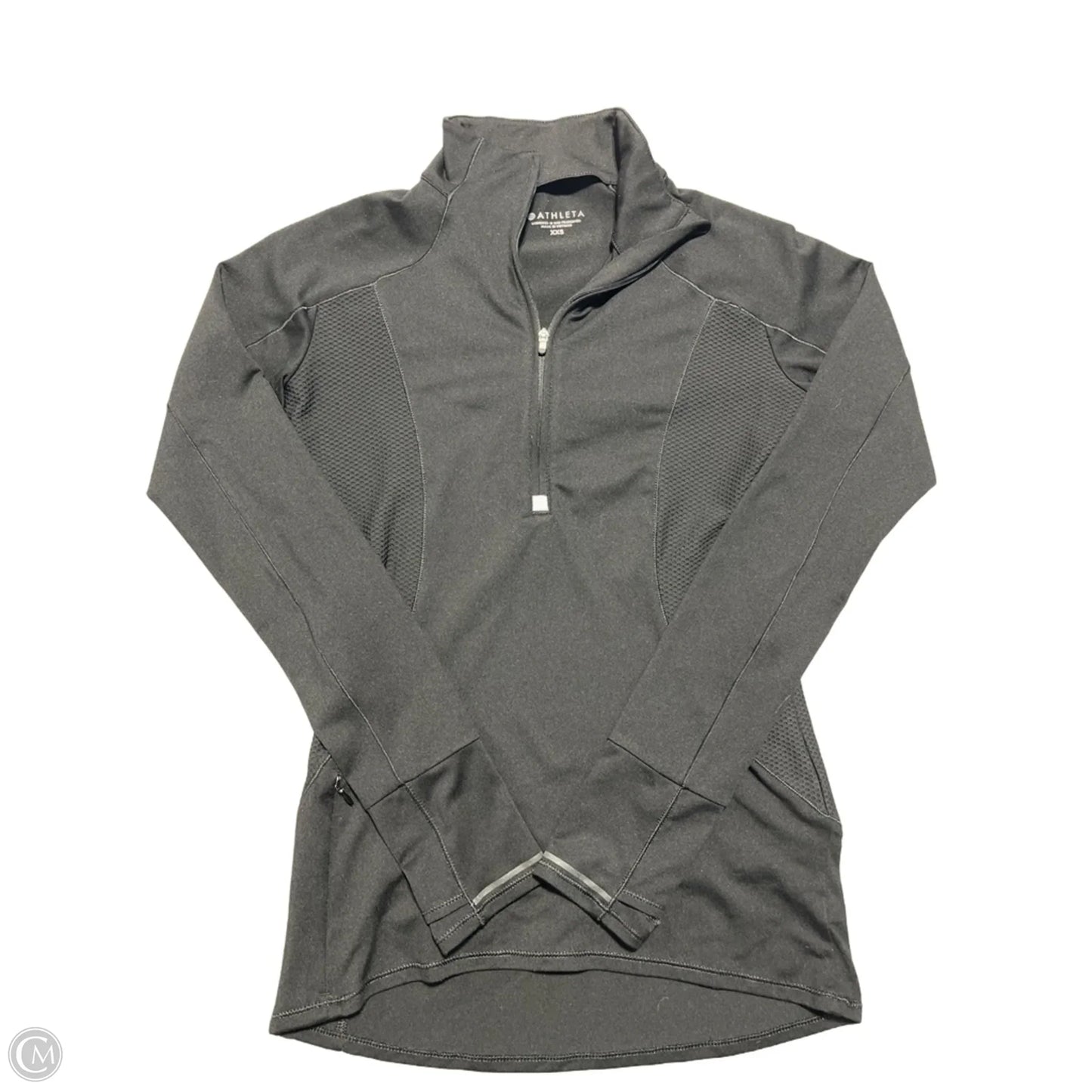 Athletic Top Long Sleeve Collar By Athleta In Black, Size: Xxs