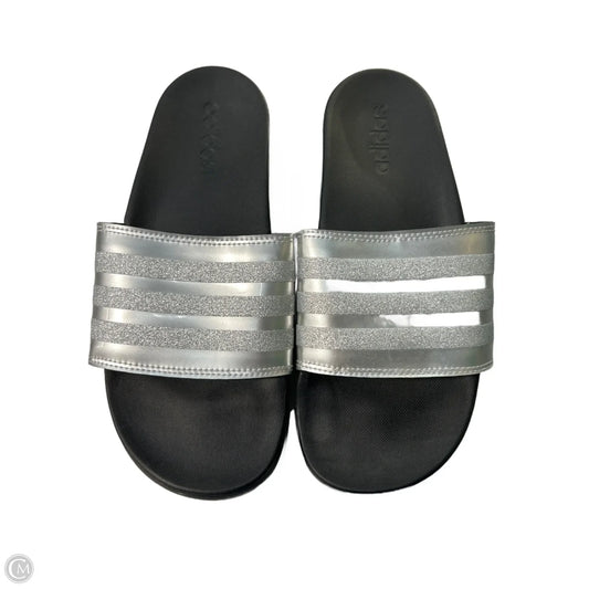 Sandals Flats By Adidas In Silver, Size: 8