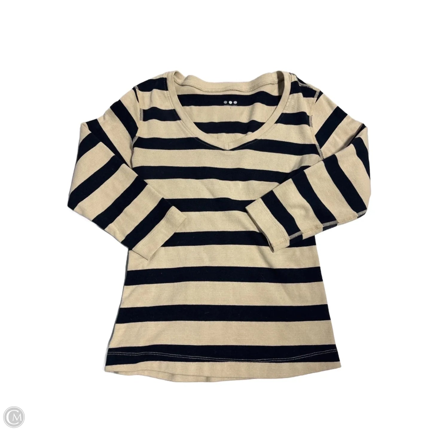 Top Long Sleeve By Nine West In Black & Cream, Size: Xs