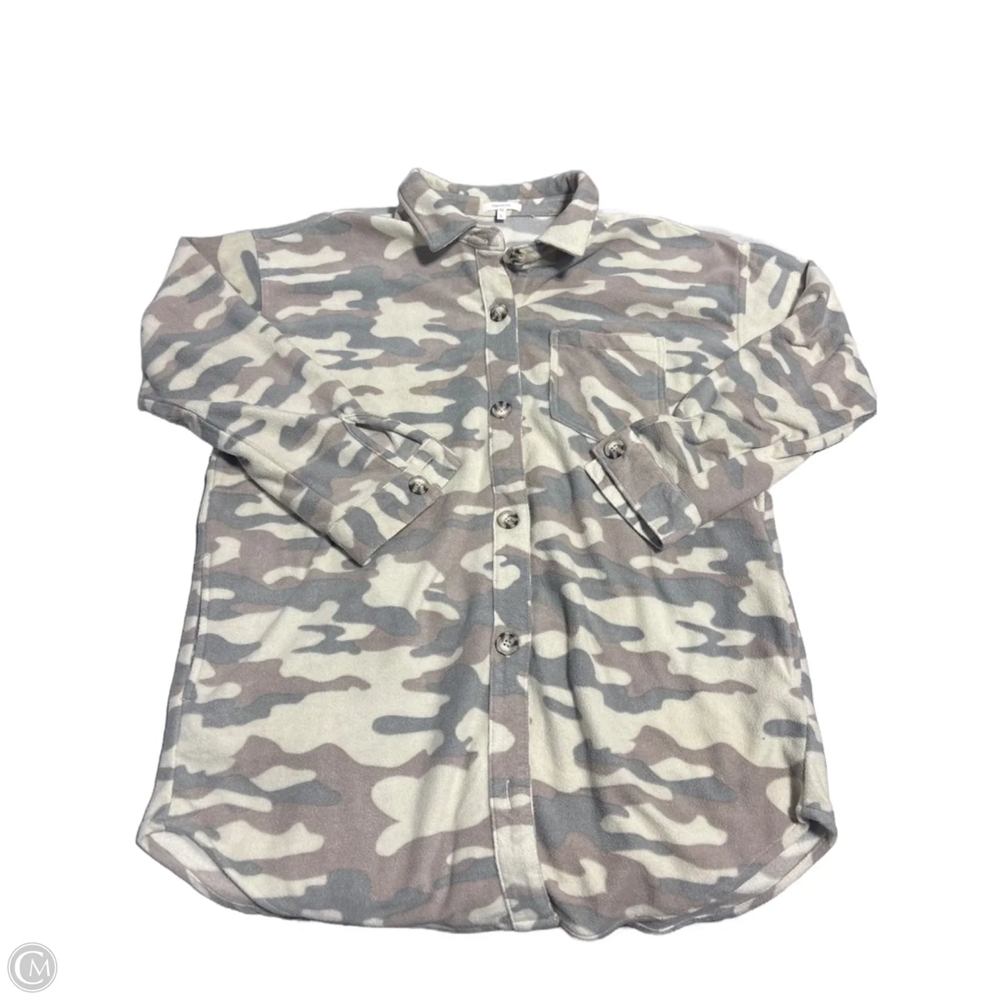 Top Long Sleeve By Maurices In Camouflage Print, Size: L
