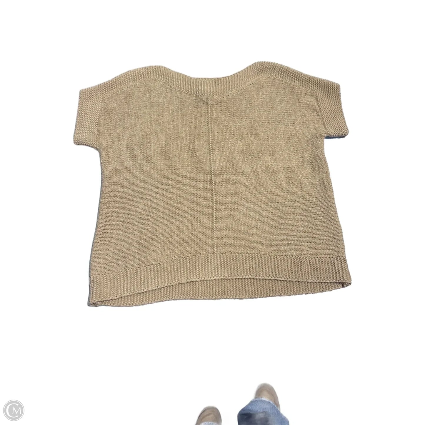 Top Short Sleeve By Cable And Gauge In Tan, Size: M