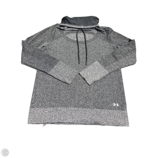 Athletic Top Long Sleeve Collar By Under Armour In Grey, Size: Xl
