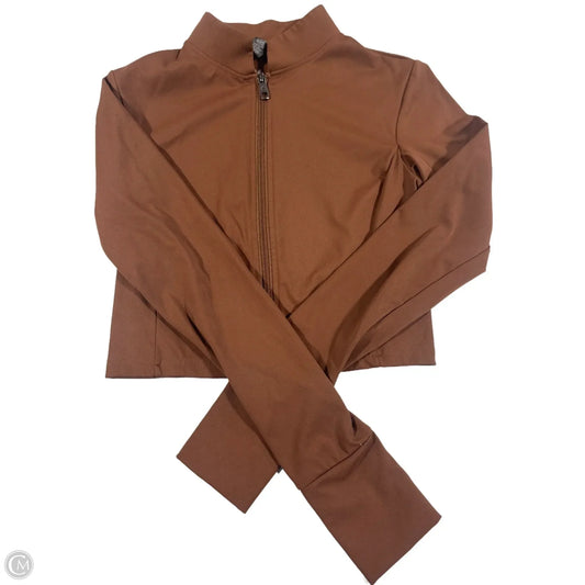 Athletic Top Long Sleeve Collar By Balance Collection In Brown, Size: S