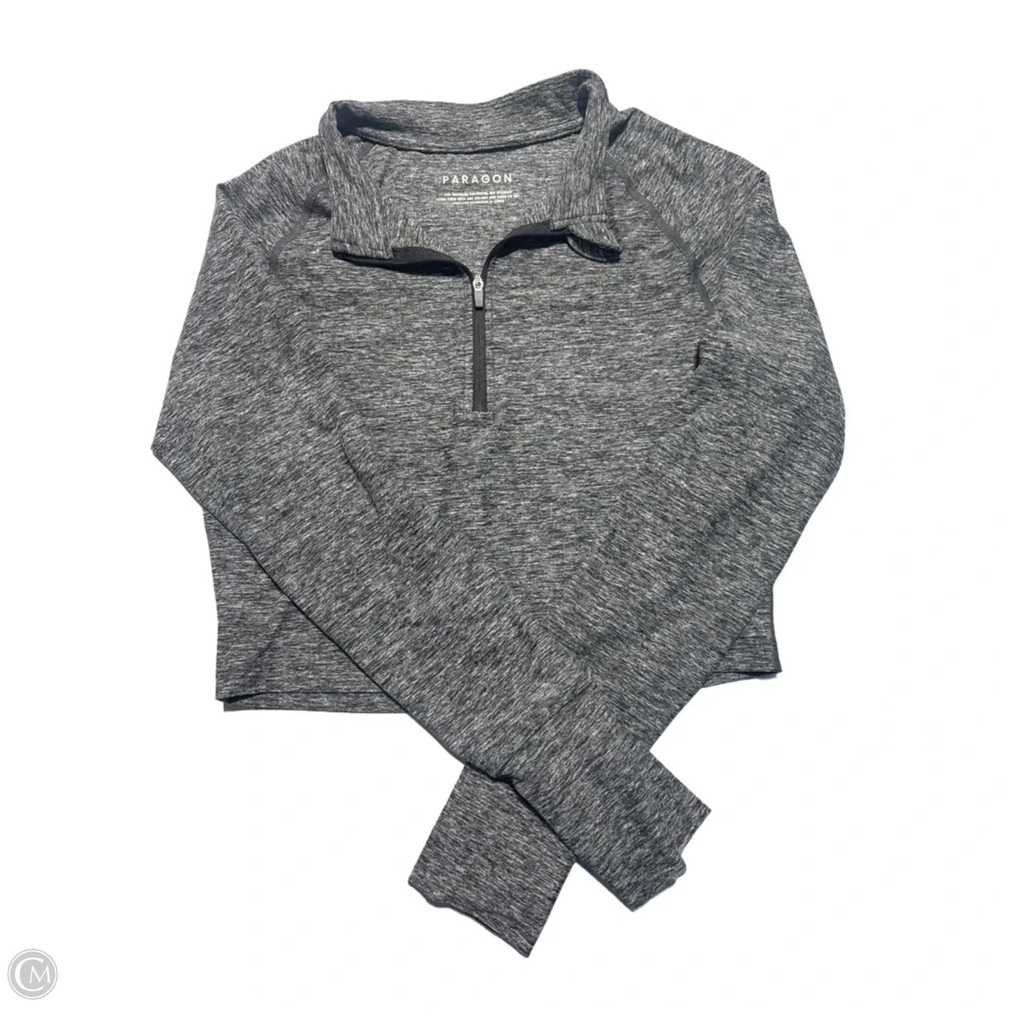 Athletic Top Long Sleeve Collar By Cmc In Grey, Size: M