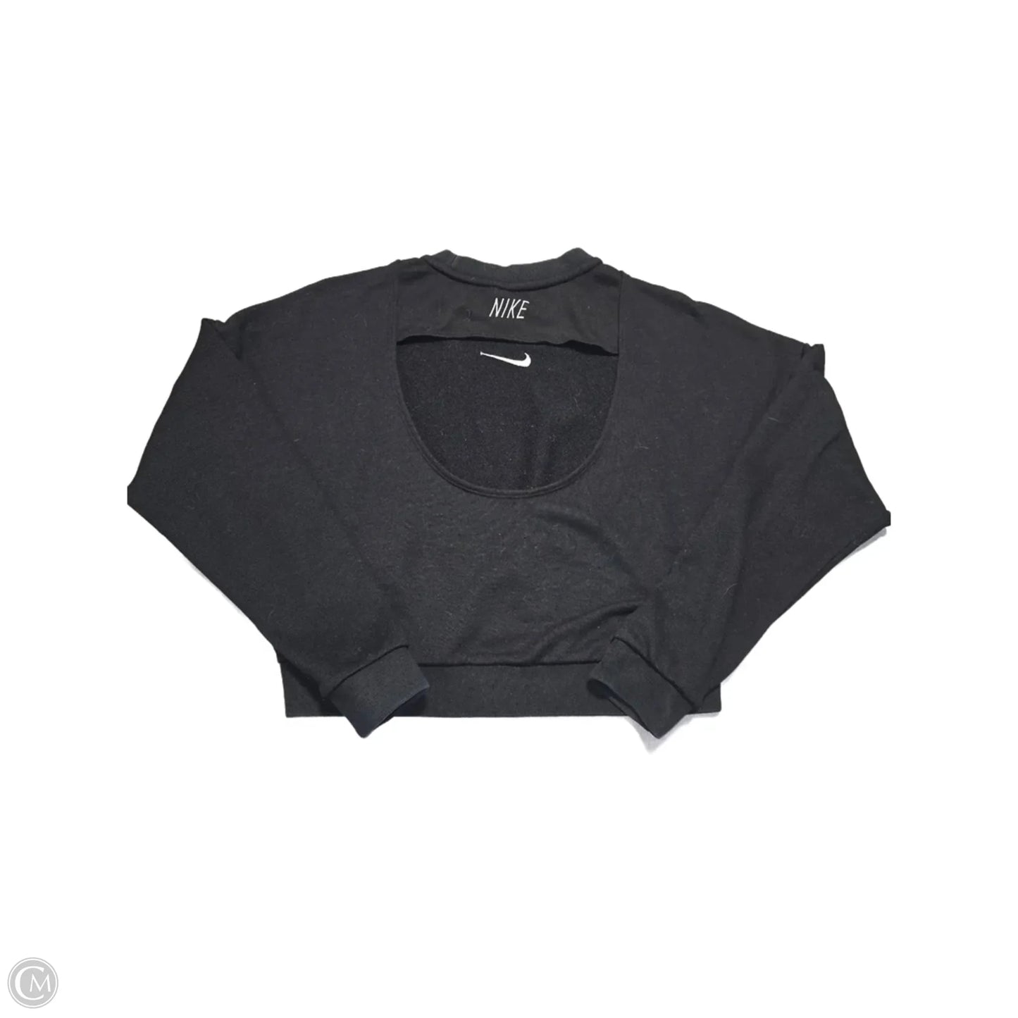 Athletic Top Long Sleeve Crewneck By Nike In Black, Size: M