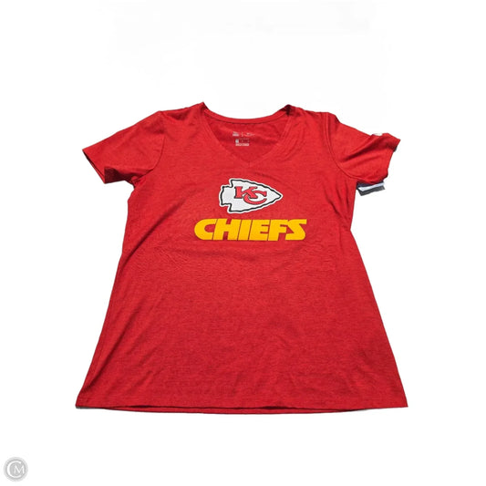 Athletic Top Short Sleeve By Nike In Red, Size: M