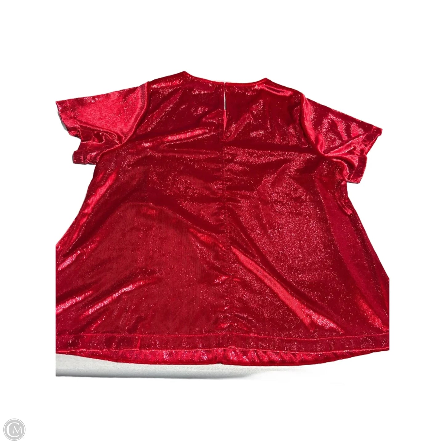 Blouse Short Sleeve By Lane Bryant In Red, Size: Xxl