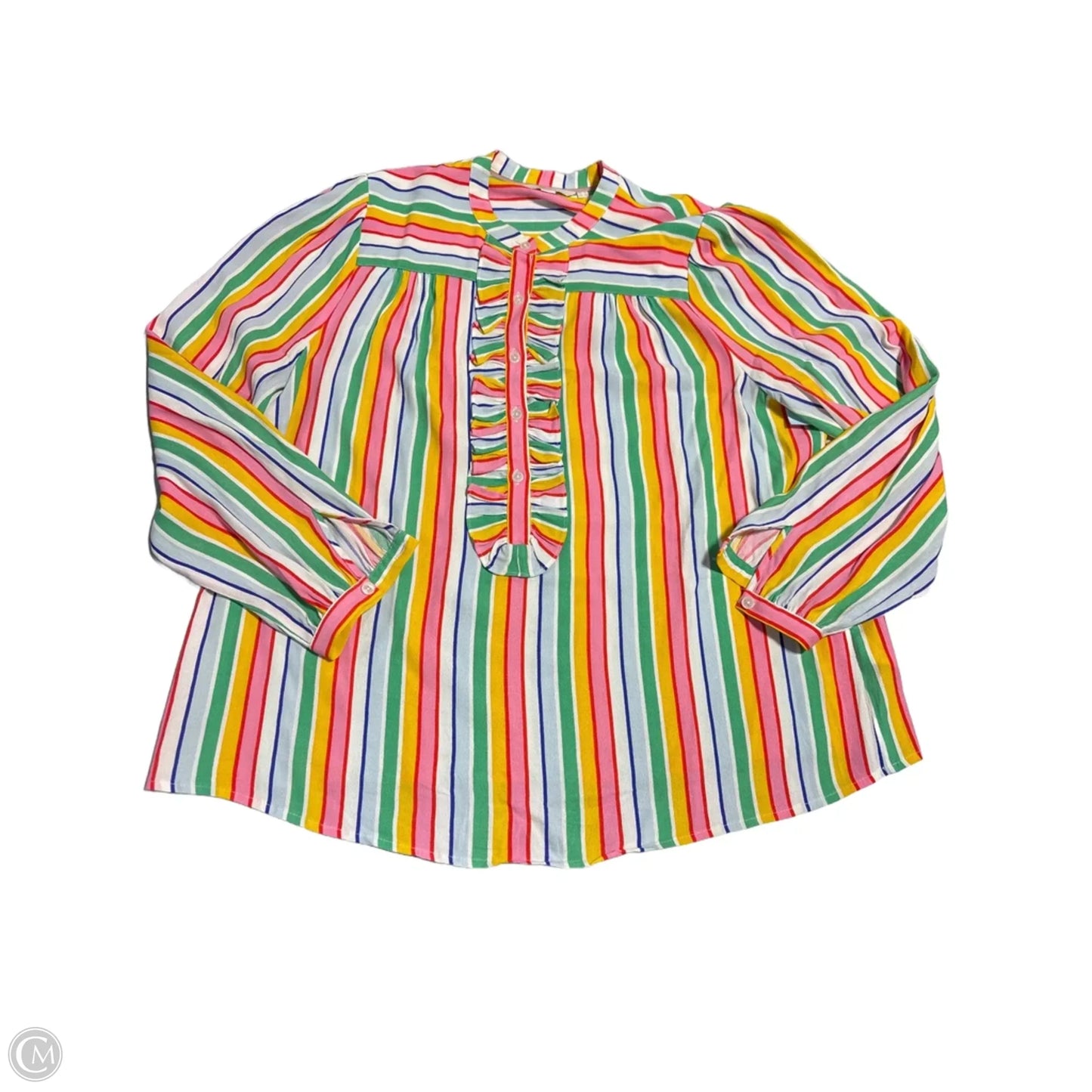 Blouse Long Sleeve By Boden In Multi-colored, Size: Xl