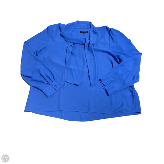 Blouse Long Sleeve By Banana Republic In Blue, Size: Xl
