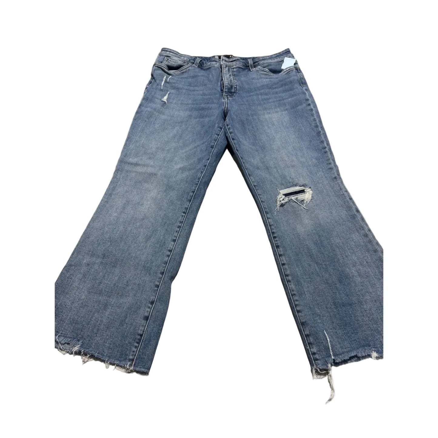 Jeans Flared By Kut In Blue Denim, Size: 14