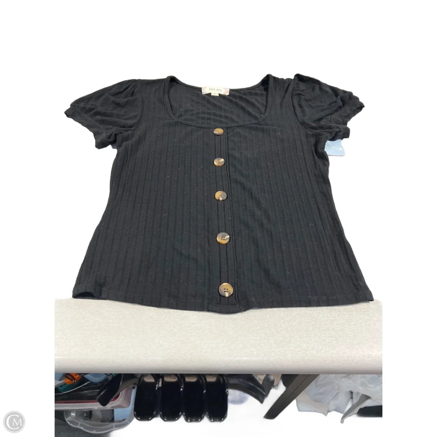 Top Short Sleeve Basic By Pink Rose In Black, Size: S