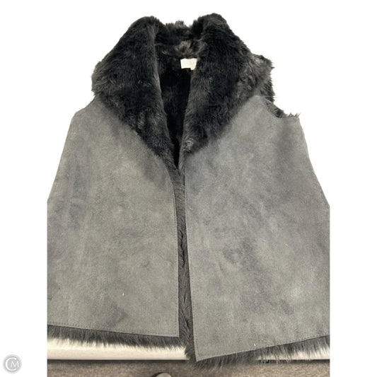 Vest Faux Fur & Sherpa By Loft In Grey, Size: Xs
