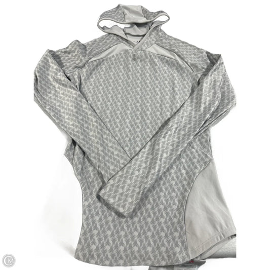 Athletic Top Long Sleeve Hoodie By Under Armour In Grey, Size: L