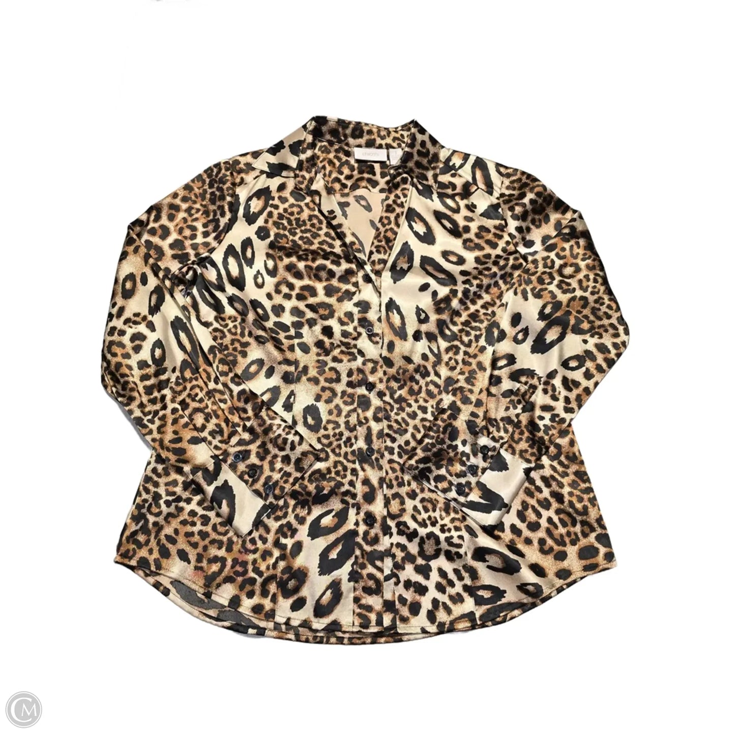 Top Long Sleeve By Chicos In Animal Print, Size: S