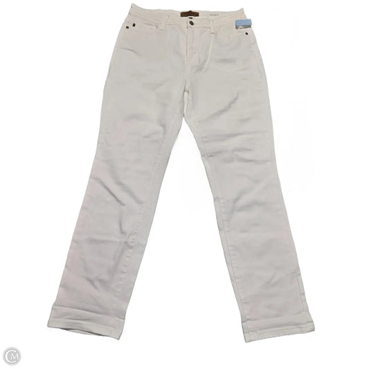 Jeans Boyfriend By Judy Blue In White, Size: 12