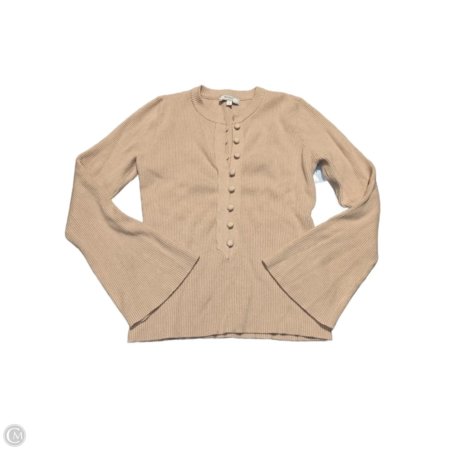 Top Long Sleeve By Cmc In Tan, Size: S