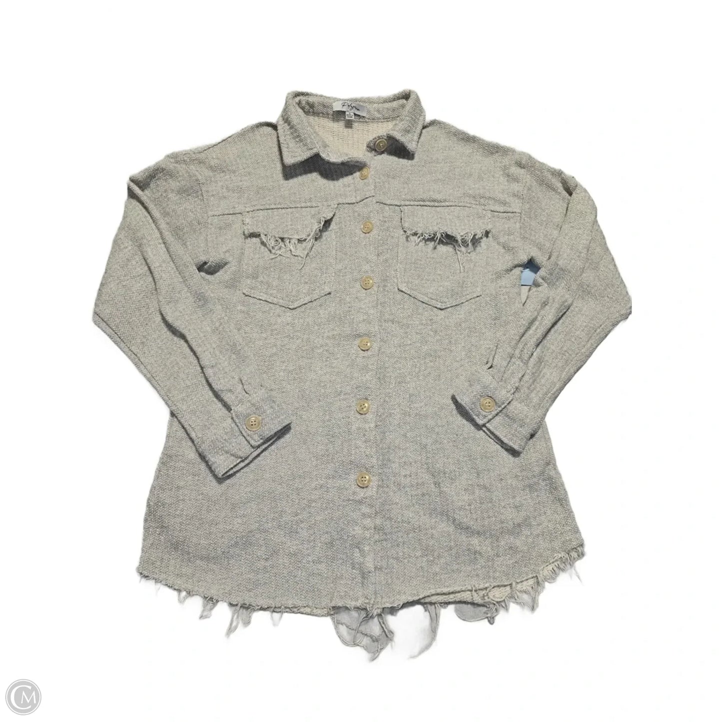 Top Long Sleeve By Polagram In Grey, Size: S