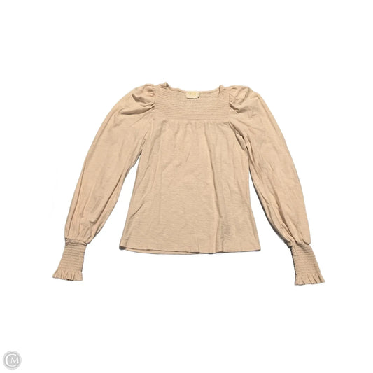 Top Long Sleeve By Nation In Cream, Size: Xs