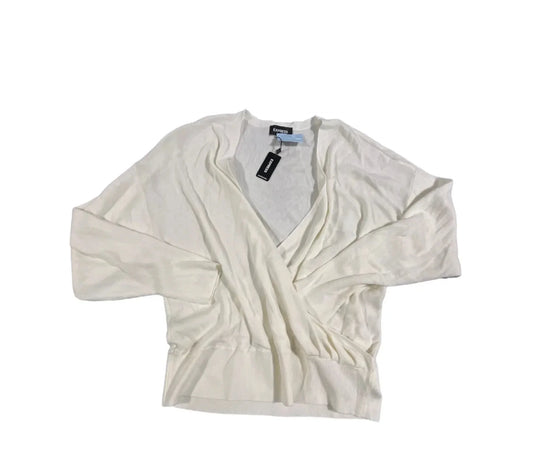 Top Long Sleeve By Express In Cream, Size: L