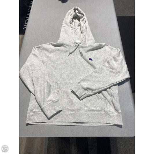 Sweatshirt Hoodie By Champion In Grey, Size: L