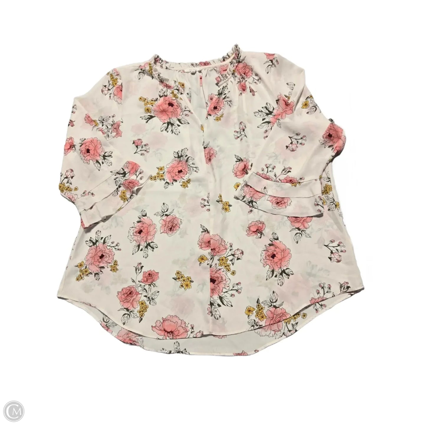 Top 3/4 Sleeve By Maurices In Floral Print, Size: Xxl