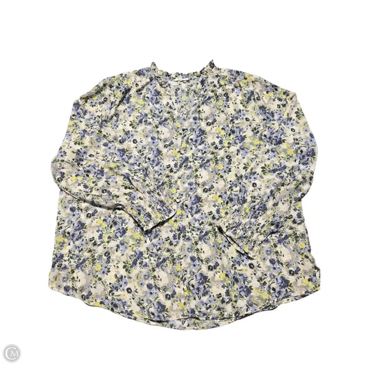 Top Long Sleeve By Maurices In Floral Print, Size: Xxl