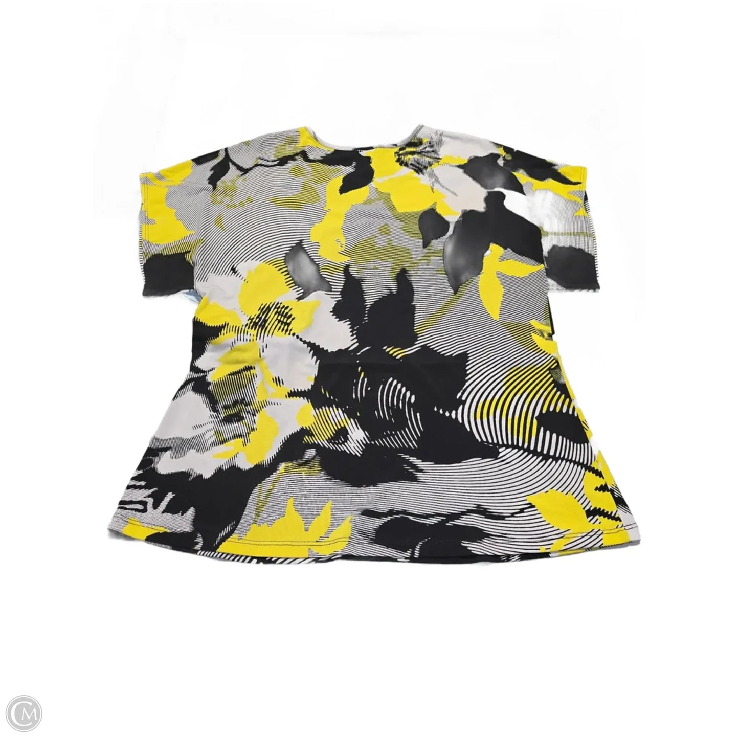 Top Short Sleeve By Clara Sun Woo In White & Yellow, Size: L