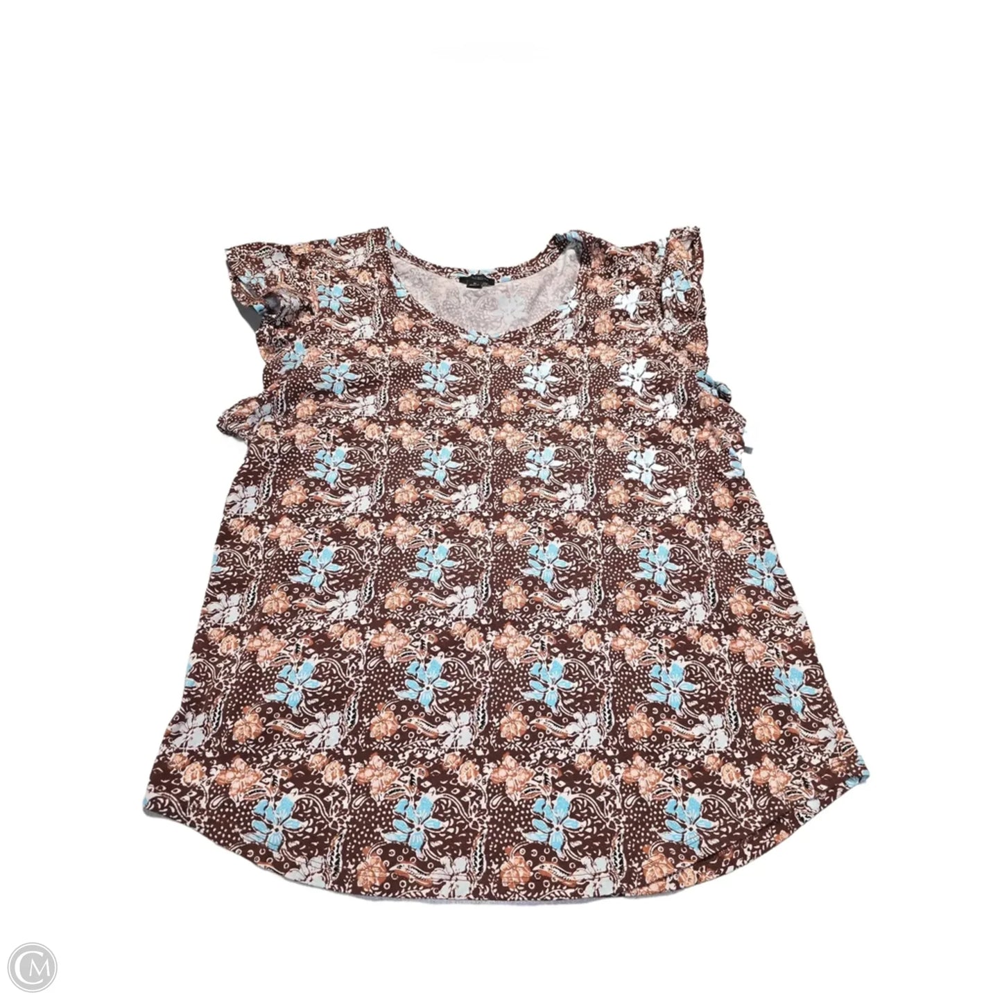 Top Short Sleeve By Ann Taylor In Brown, Size: Xl