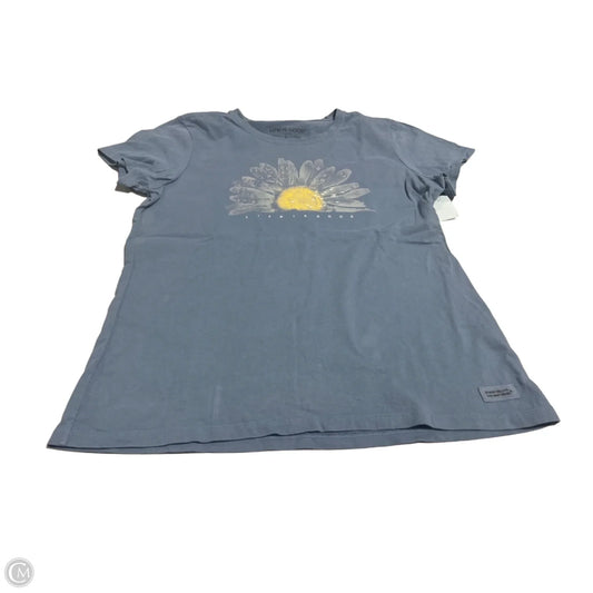 Top Short Sleeve By Life Is Good In Blue, Size: L
