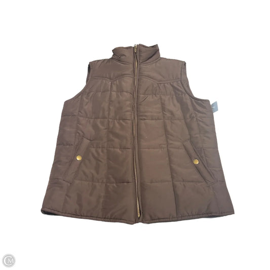 Vest Puffer & Quilted By Chaps In Brown, Size: S