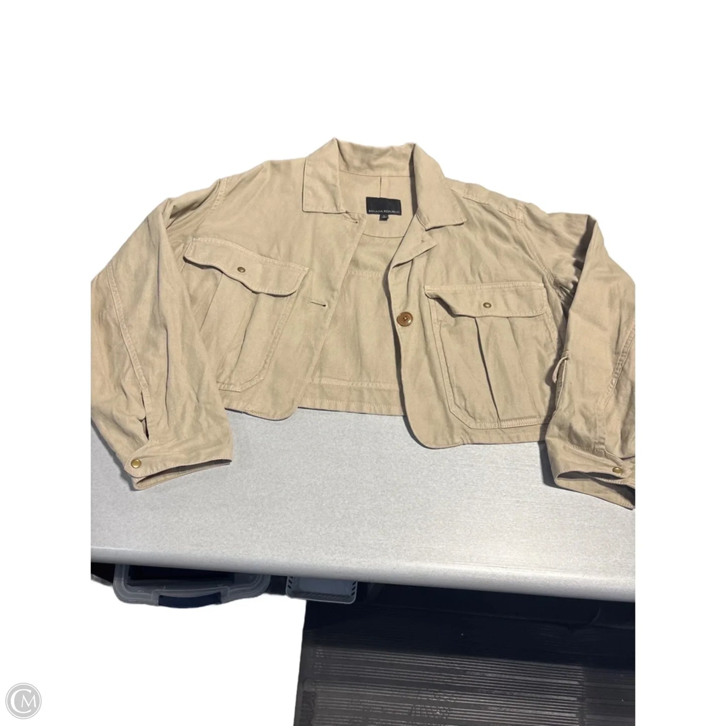 Jacket Denim By Banana Republic In Tan, Size: L