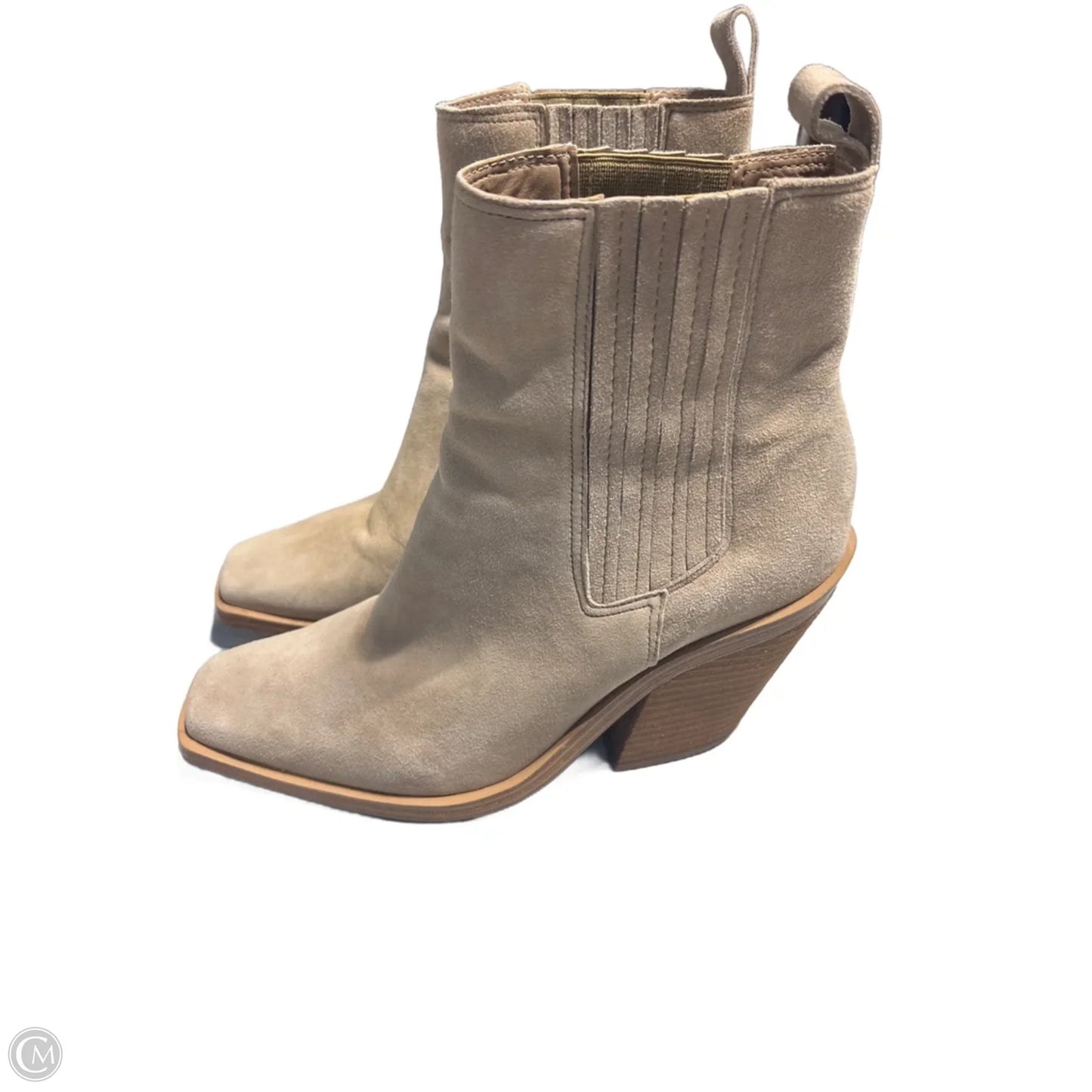 Boots Ankle Heels By Vince Camuto In Tan, Size: 8