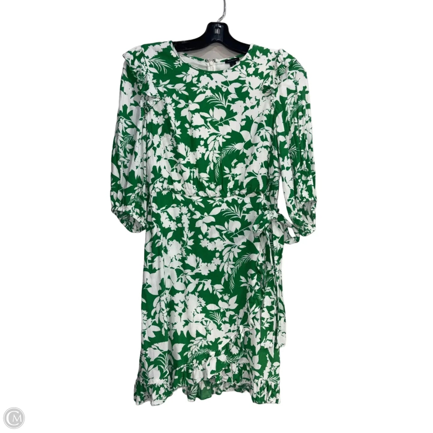 Dress Casual Short By Ann Taylor In Green & White, Size: M