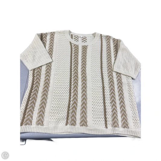 Top Short Sleeve By La Miel In Cream & Tan, Size: M