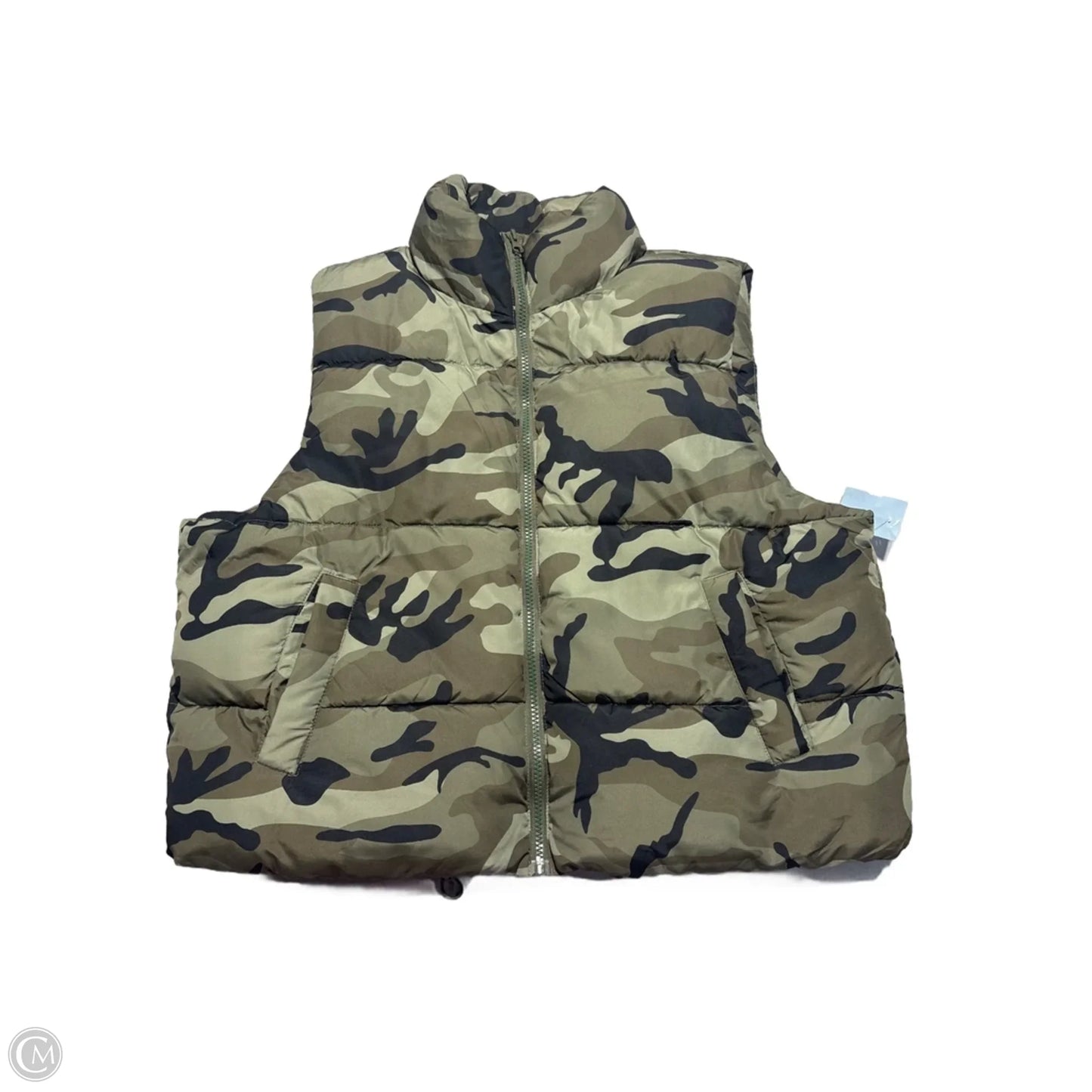 Vest Puffer & Quilted By No Boundaries In Camouflage Print, Size: L