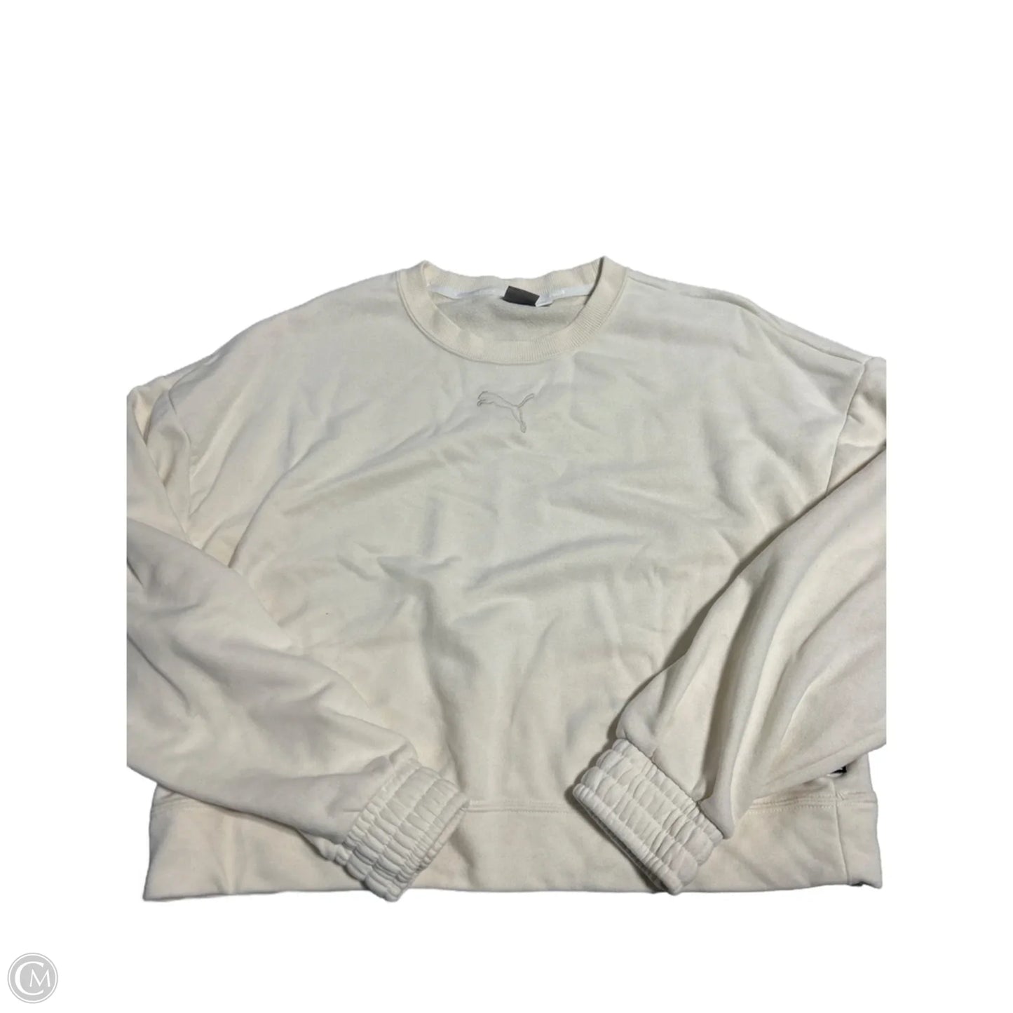 Top Long Sleeve By Puma In Cream, Size: L
