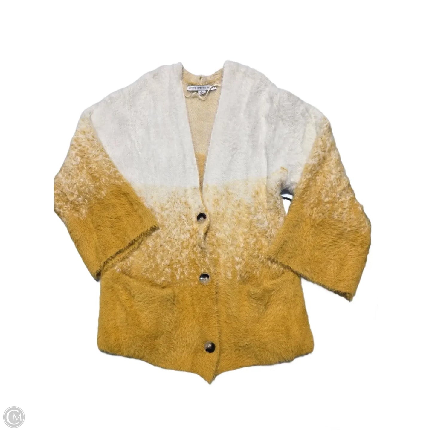 Cardigan By Hyfve In White & Yellow, Size: M