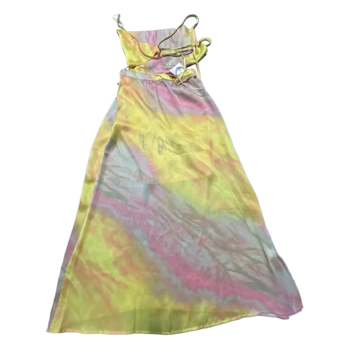 Dress Party Midi By Willow & Root In Pink & Yellow, Size: M