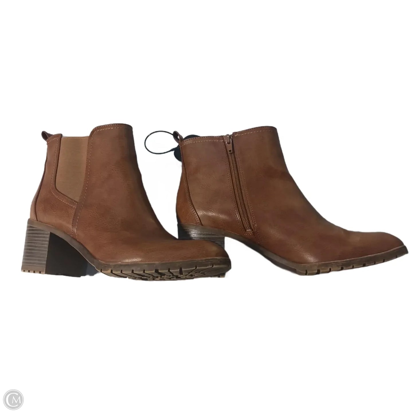 Boots Ankle Heels By Life Stride In Brown, Size: 11