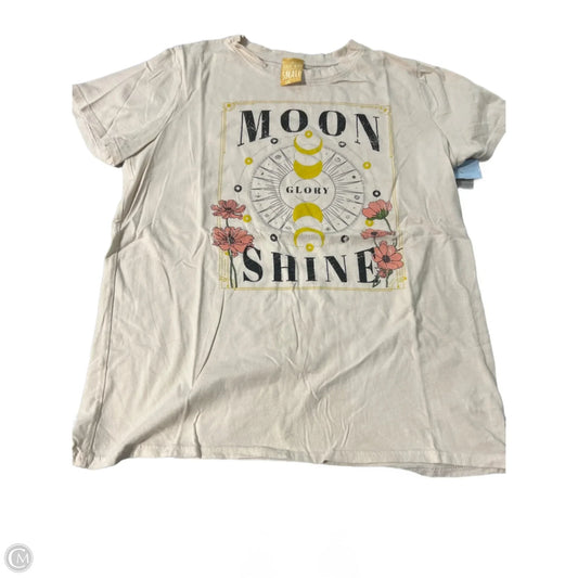 Top Short Sleeve By Cmc In Tan, Size: S