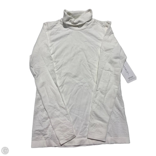 Athletic Top Long Sleeve Collar By Athleta In White, Size: L